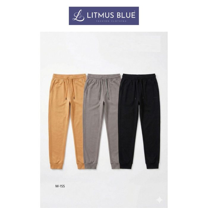 Whiteline Men's Premium Cotton Jogger Pants | Regular Fit Drawstring Track Pants | M-155