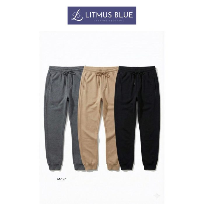 Whiteline Men's Premium Cotton Fleece Jogger Pants | Regular Fit Drawstring Sweatpants | M-157