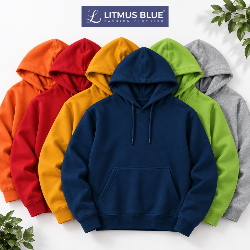 Litmus Blue Men's Pullover Hoodie | Premium Multi-Color Casual Winter Wear