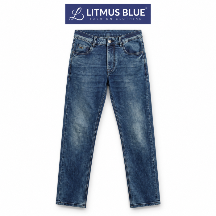Men’s Dark Blue Slim Fit Jeans | Washed Denim Casual Wear