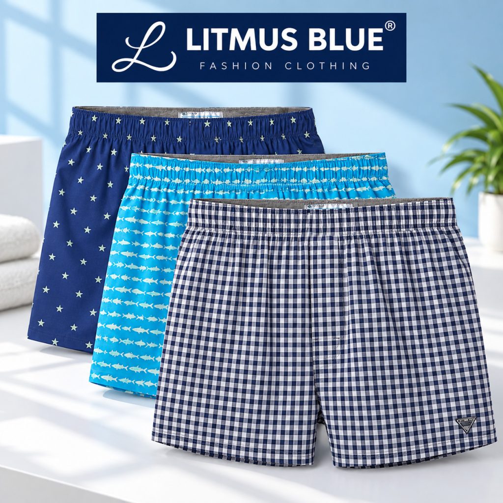 Men’s Printed Cotton Boxer Shorts – 3 Pack
