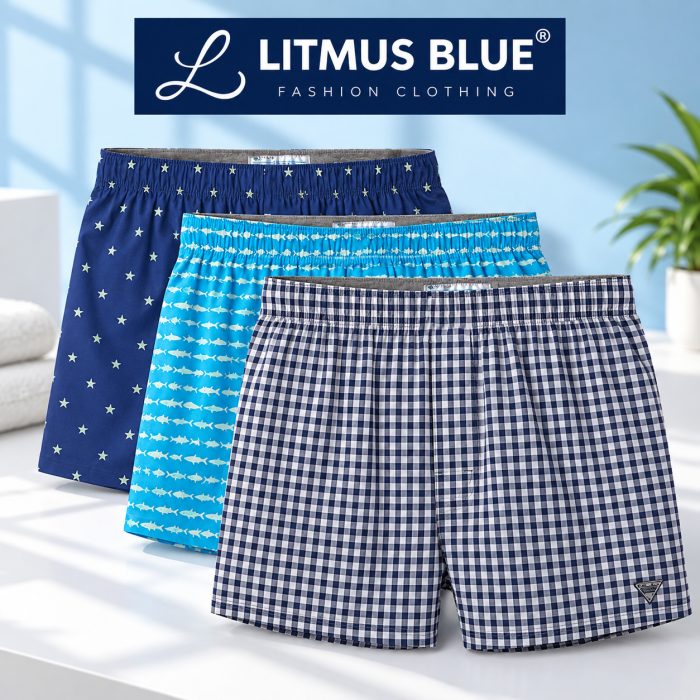 Men’s Printed Cotton Boxer Shorts – 3 Pack